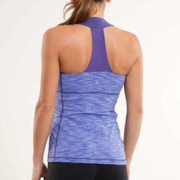 Lululemon Scoop Neck Yoga Athletic Tank Top in Royalty Space Dye Women's 6 - Picture 6 of 6